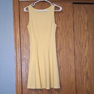 New York & Company Yellow Midi Dress